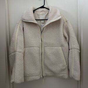H&M New Women's Cream Sherpa Jacket Sz Medium oversized fit